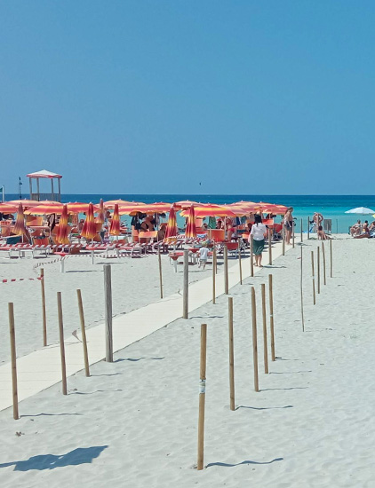 Area Camper Riva Mare a Torre San Giovanni marina di Ugento (LE). Accesso spiaggia